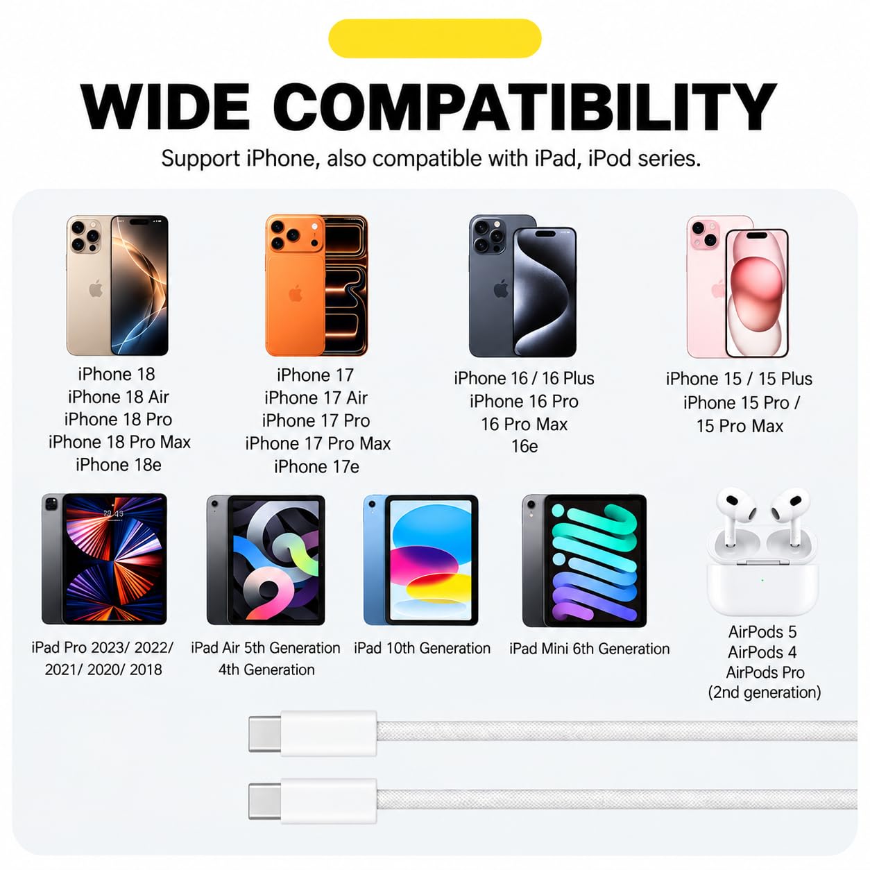 Amazon.co.jp: AirPods 4/5充電器、USB A - USB Cケーブル AirPods Pro
